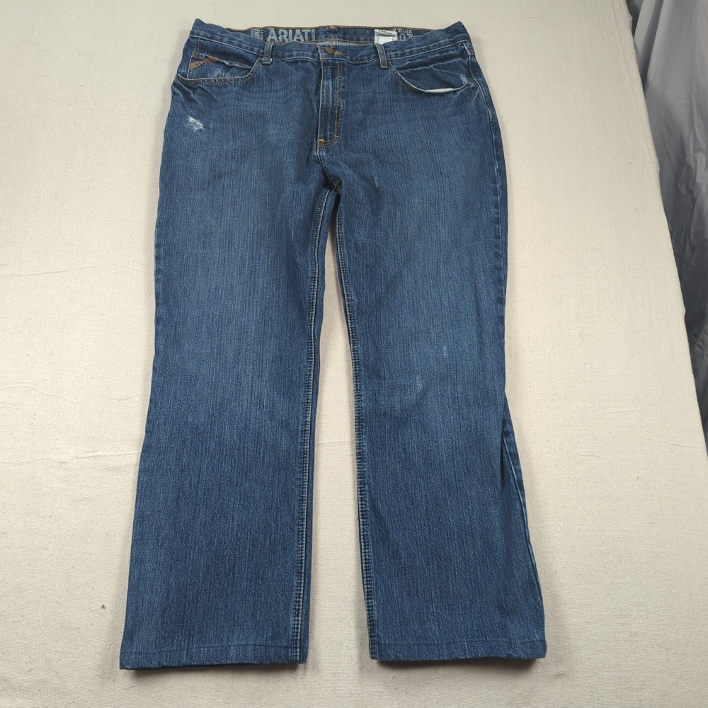 Ariat Jeans Mens 40x30* Blue M4 Boot Cut Low Rise Western Cowboy Rancher Hemmed